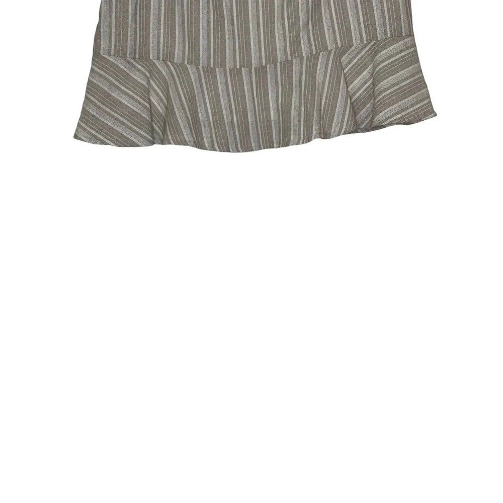 Steel Mill Co Women Skirt Fashion‎ On Earth Linen Blend Ruffle Stiped  Large NWT
